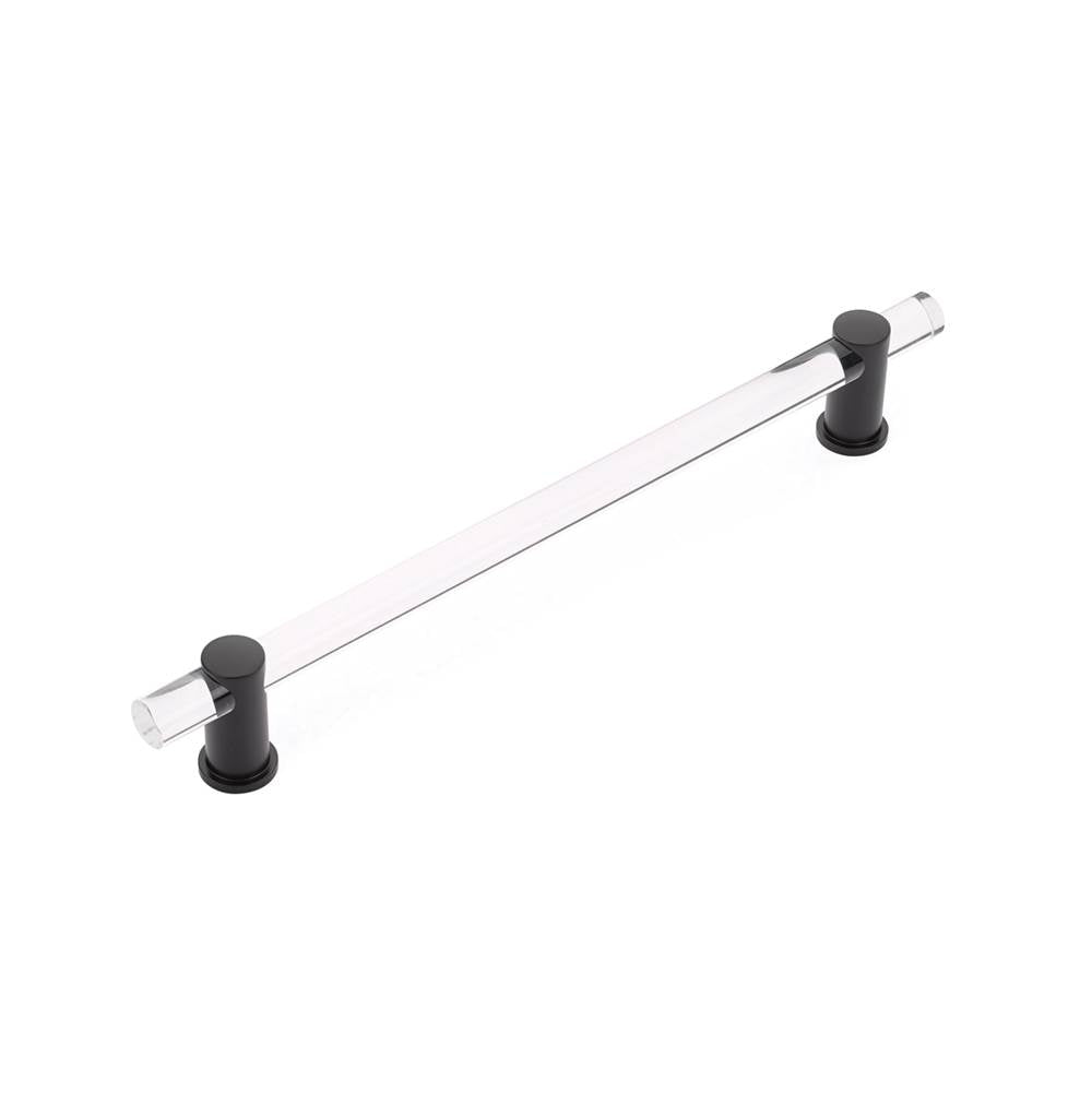 Schaub And Company - Back to Back, Appliance Pull, NON-Adjustable Clear Acrylic, Matte Black, 12'' cc - Matte Black