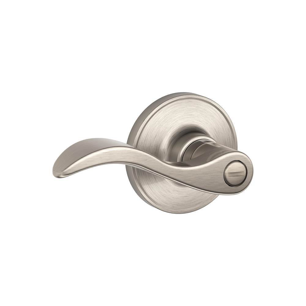 Schlage - Seville Lever Bed and Bath Lock - Satin Nickel