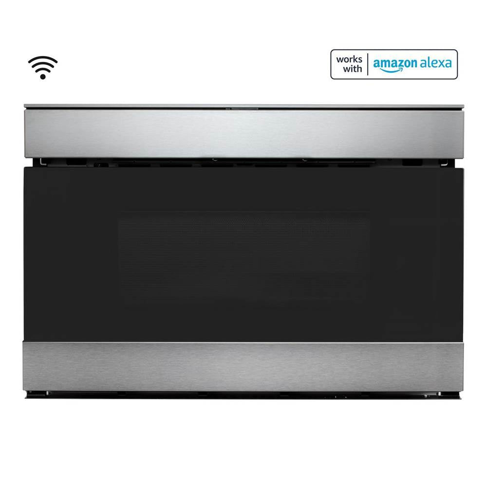 Sharp - 24 in. 1.2 cu. ft. 950W Sharp Stainless Steel Smart Easy Wave Open Microwave Drawer Oven - Stainless