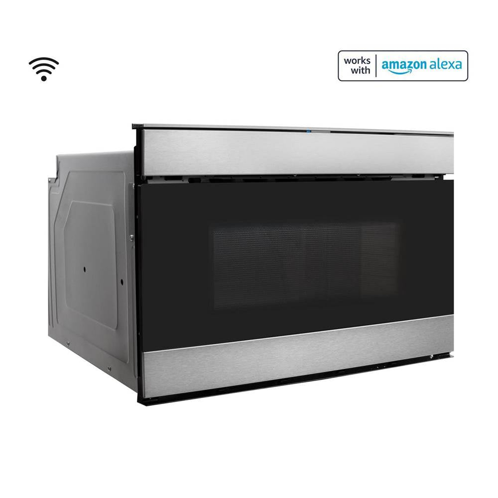 24 in. 1.2 cu. ft. 950W Sharp Stainless Steel Smart Easy Wave Open Microwave Drawer Oven