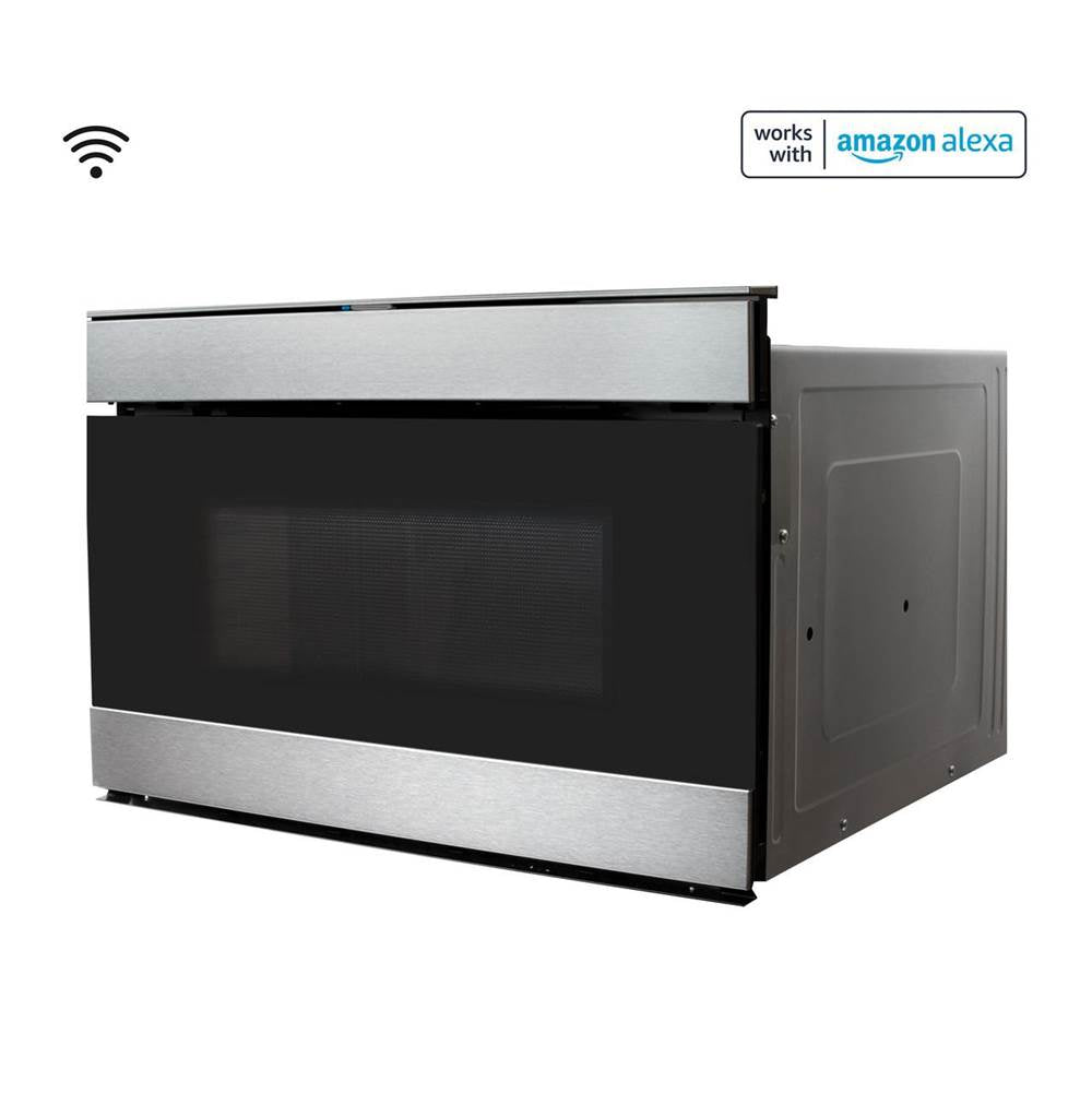 24 in. 1.2 cu. ft. 950W Sharp Stainless Steel Smart Easy Wave Open Microwave Drawer Oven