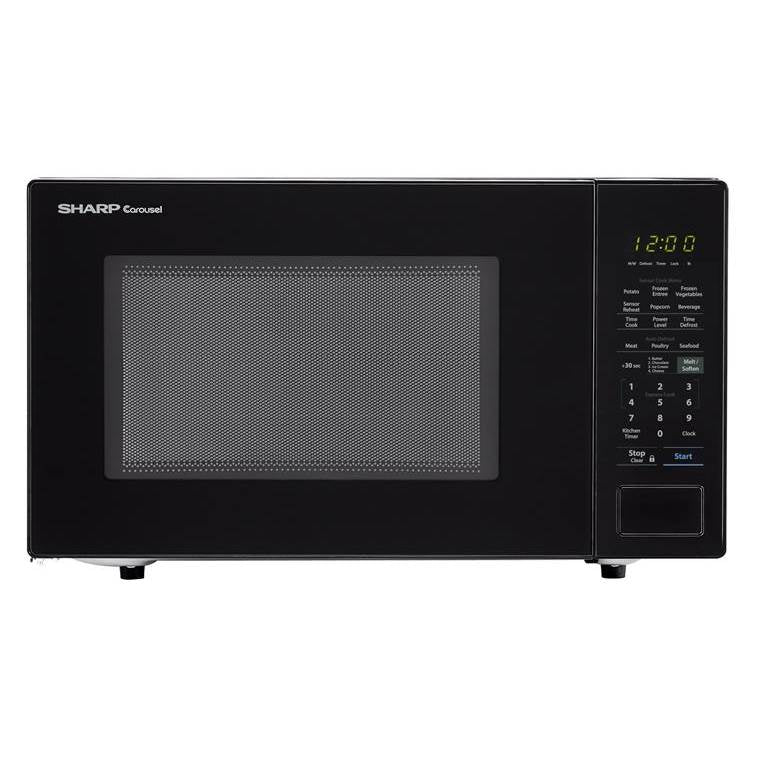 Sharp - 1.4 CF Microwave 1000W 12.75'' Turntable Sensor Bezel-les - Black