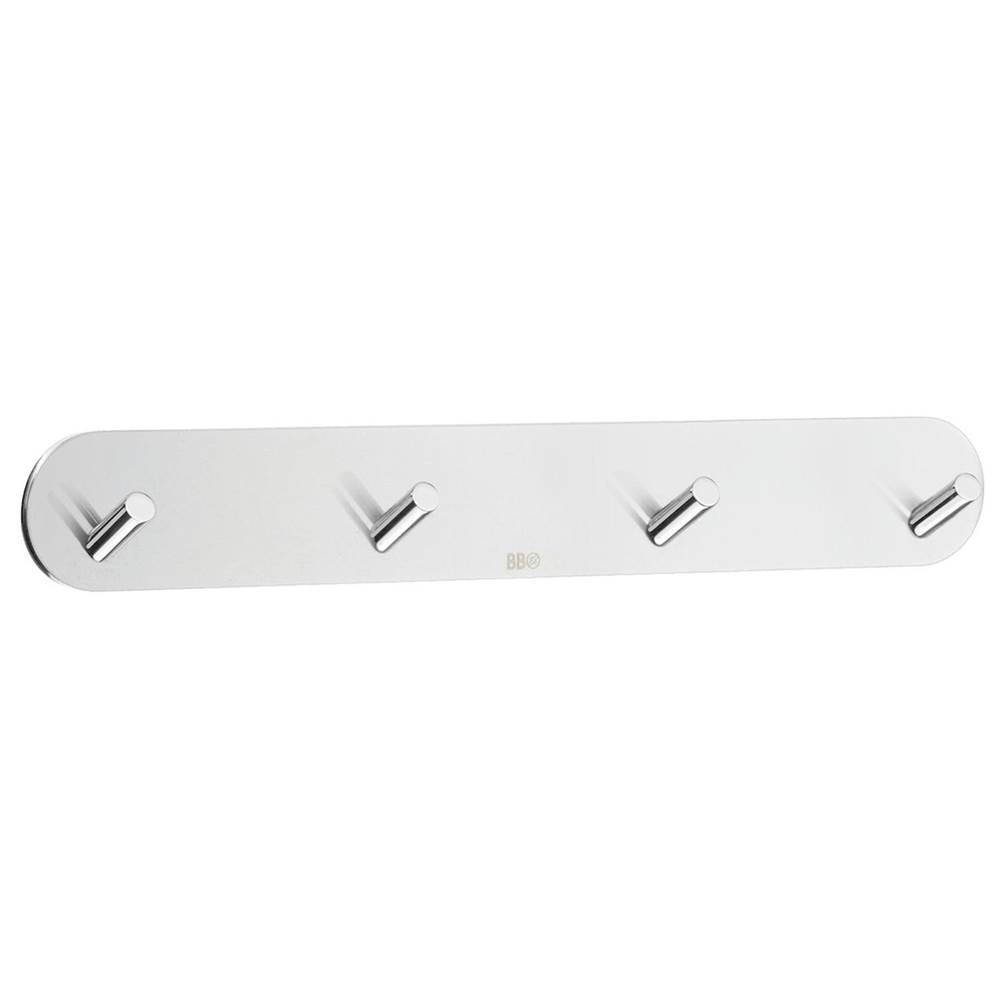 Smedbo - Design Mini Quadruple Hook Self Adhesive - Polished Stainless Steel - Polished Stainless Steel