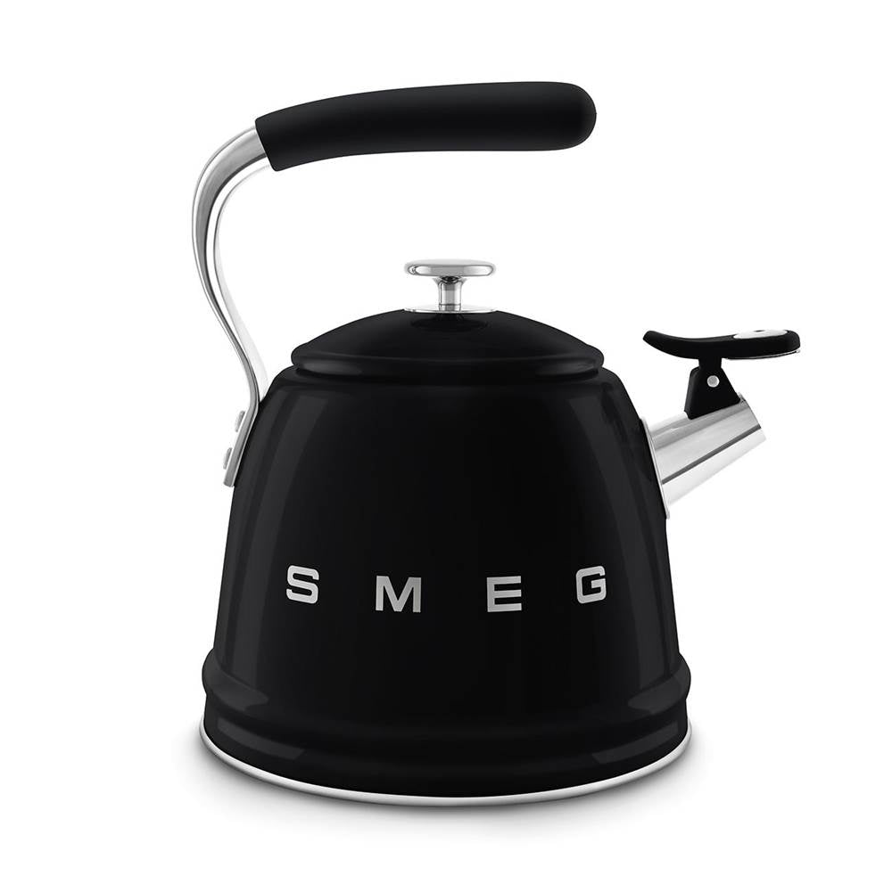 50's Retro Style Aesthetic Whistling Kettle In Black