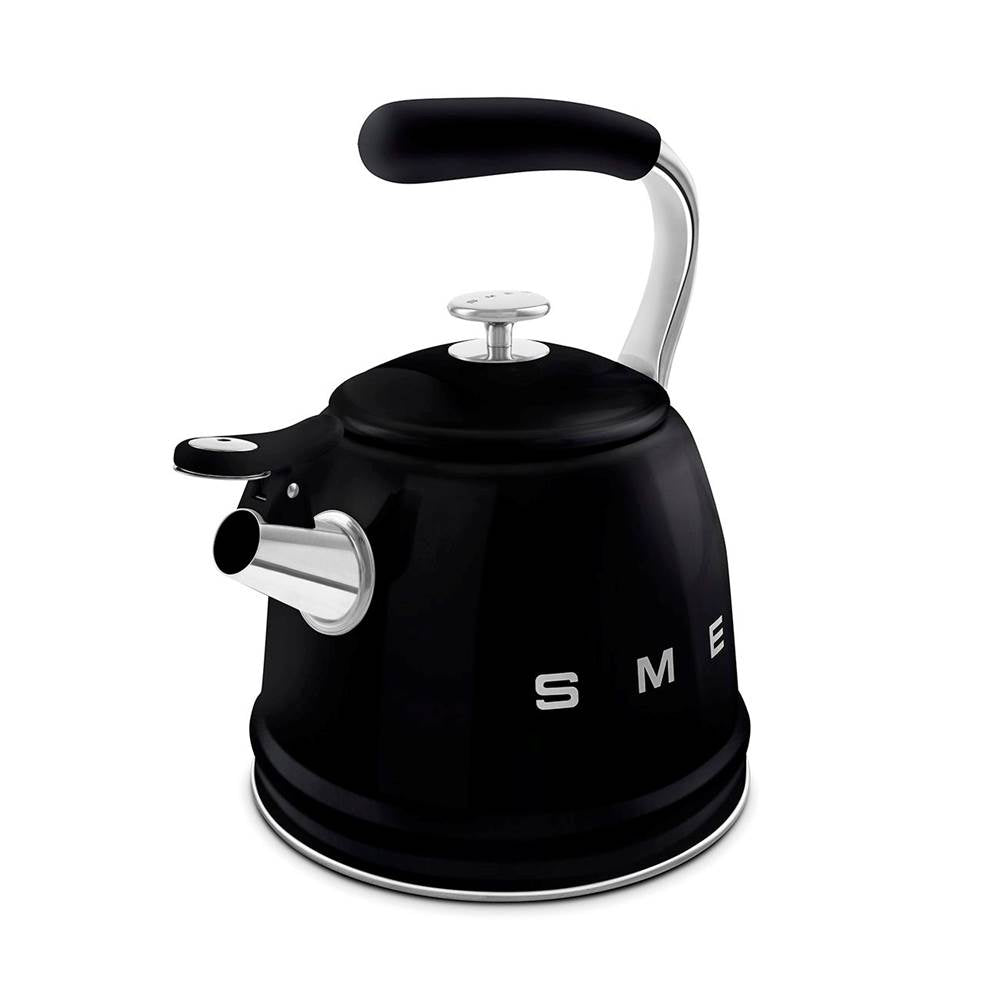 50's Retro Style Aesthetic Whistling Kettle In Black
