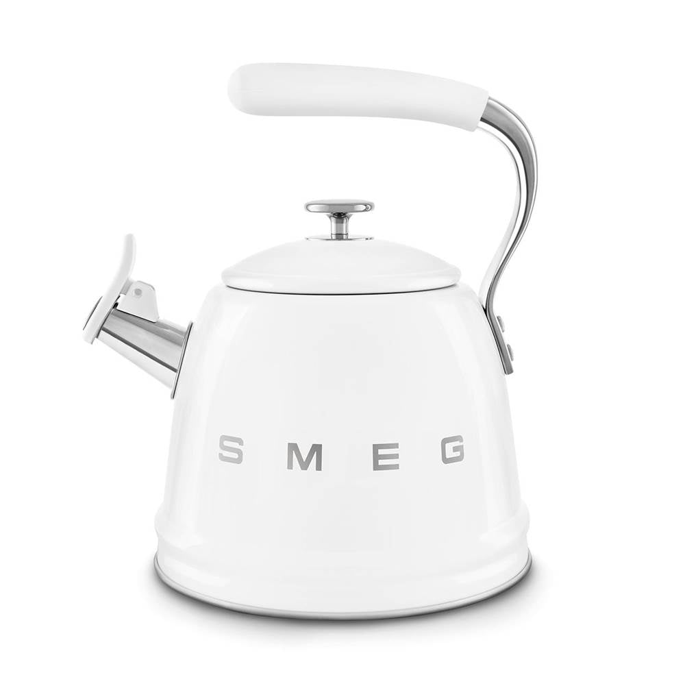 Smeg USA - 50's Retro Style Aesthetic Whistling Kettle In White - White
