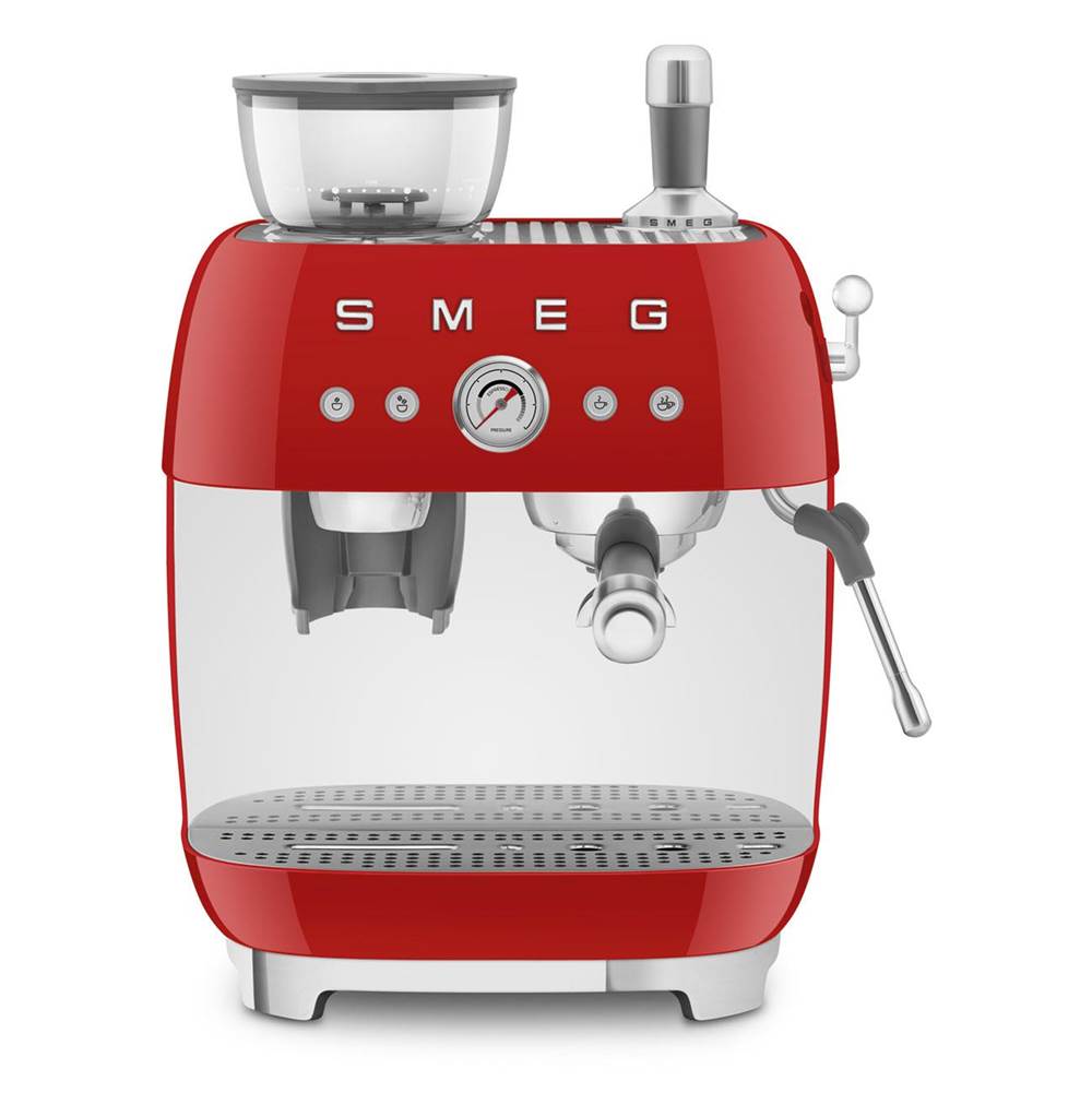 Smeg USA - 50's Retro Style Aesthetic Semi-Automatic Espresso Coffee Machine - Red