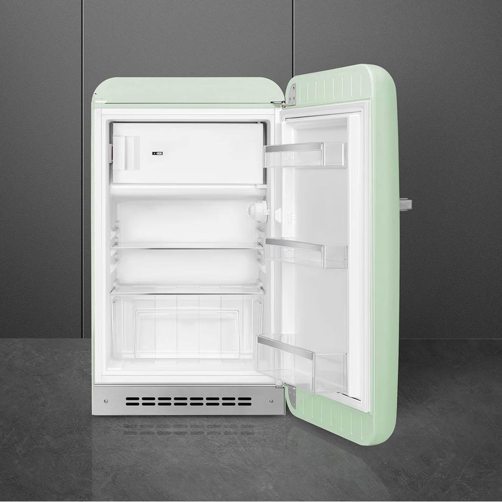 FAB10 Retro 22'' Refrigerator w/Freezer Compartment. Black. Right Hinge ONLY