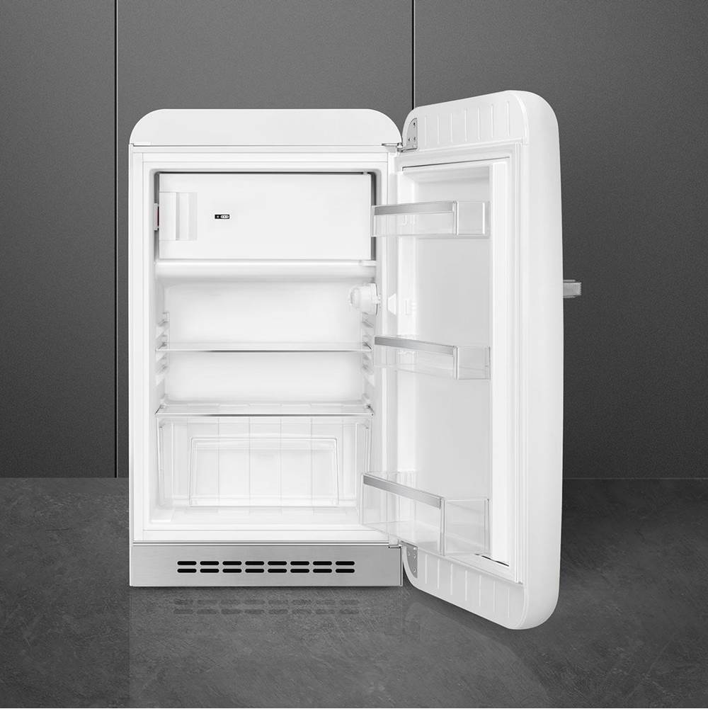FAB10 Retro 22'' Refrigerator w/Freezer Compartment. Black. Right Hinge ONLY