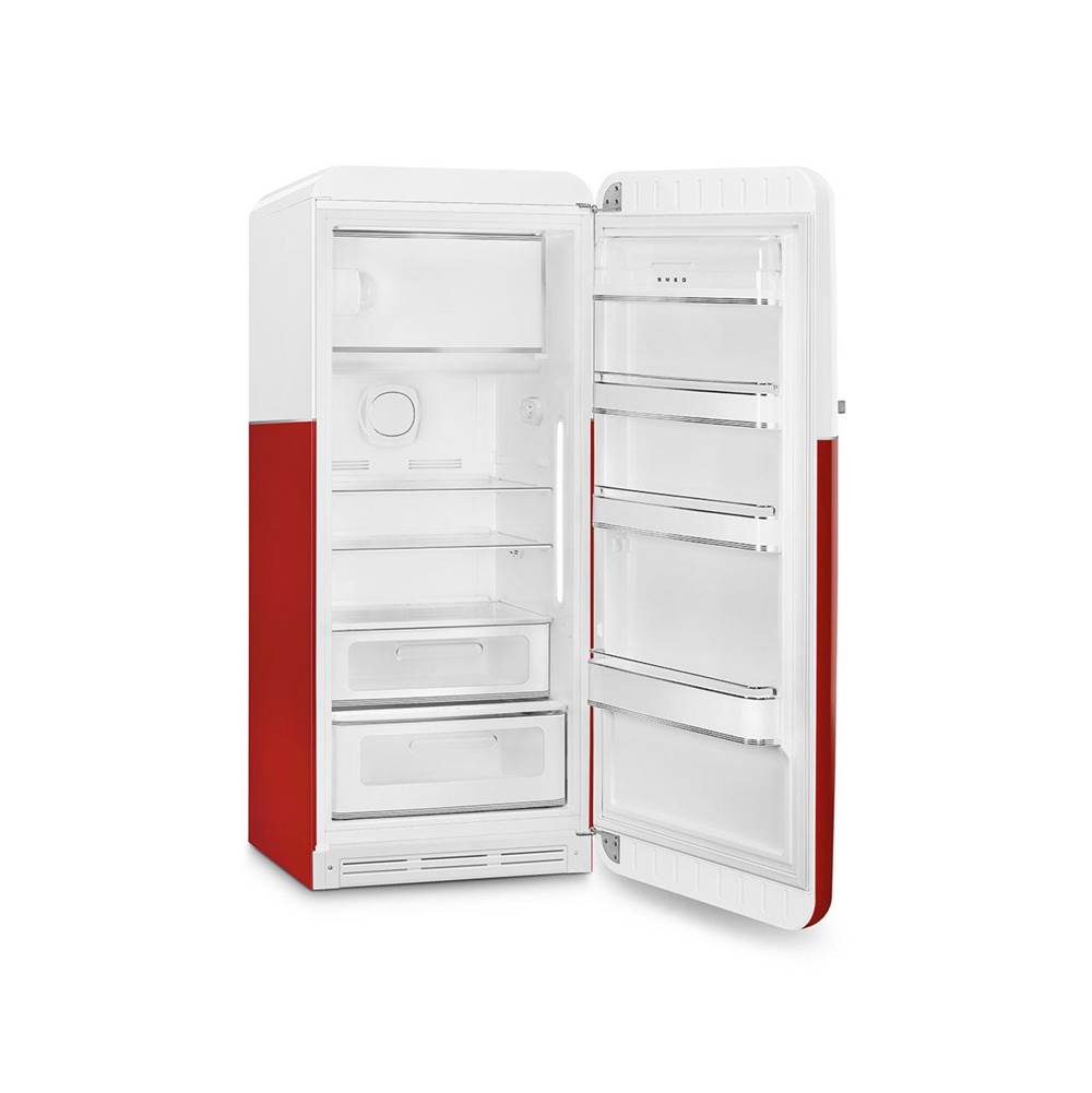 Fab28 Retro 60 cm Refrigerator with Freezer Compartment. Blue. Right Hinge