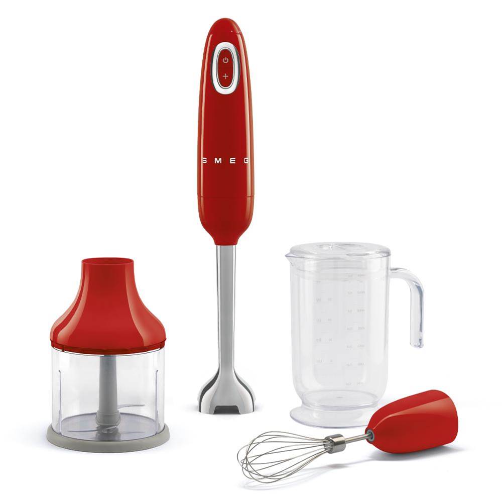 Smeg USA - New Tritan Renew Hand Blender W/ Accessories - Red