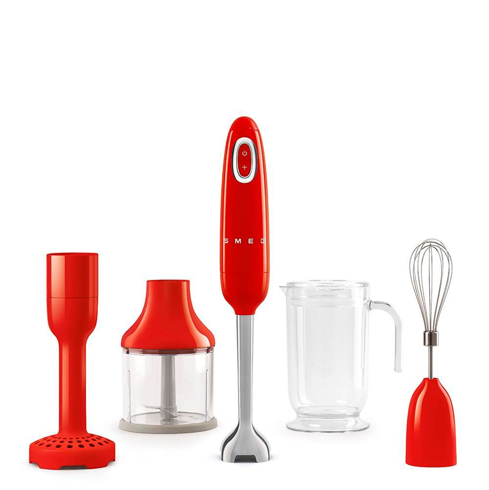 Smeg USA - Tritan Renew Updated 50's Retro Style Hand Blender W Acc - Red