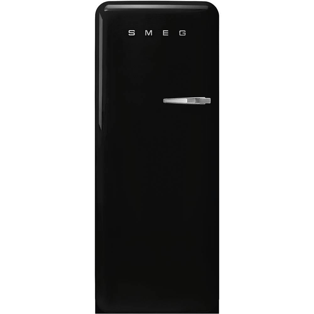 Smeg USA - Fab28 Retro 60 cm Refrigerator with Freezer Compartment. Black. Left Hinge - Gloss Black