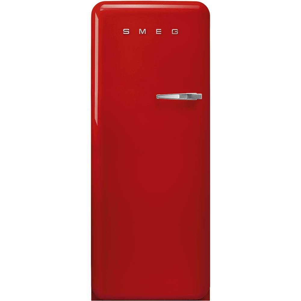 Smeg USA - Fab28 Retro 60 cm Refrigerator with Freezer Compartment. Red. Left Hinge - Gloss Red