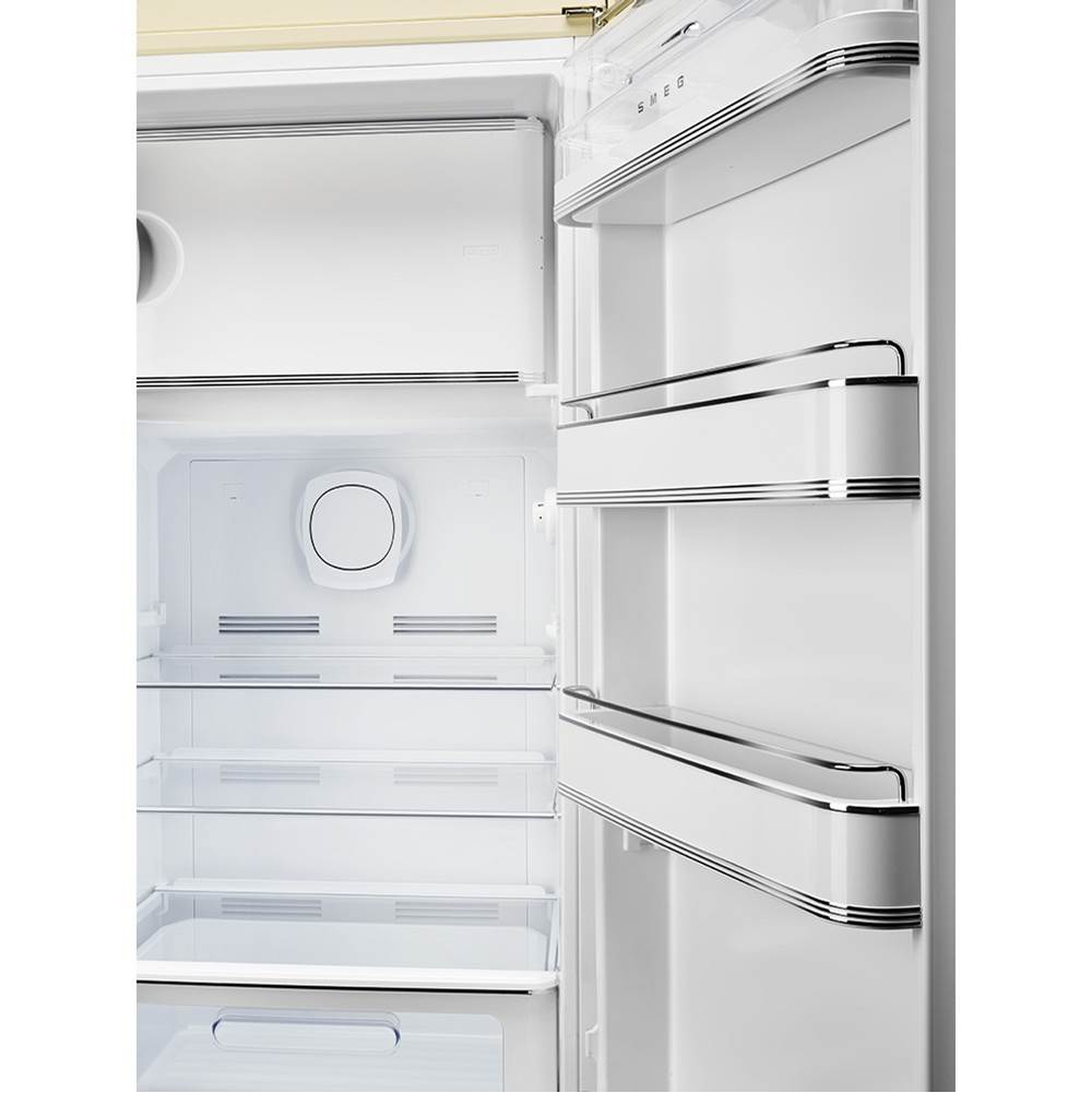 Fab28 Retro 60 cm Refrigerator with Freezer Compartment. Blue. Right Hinge