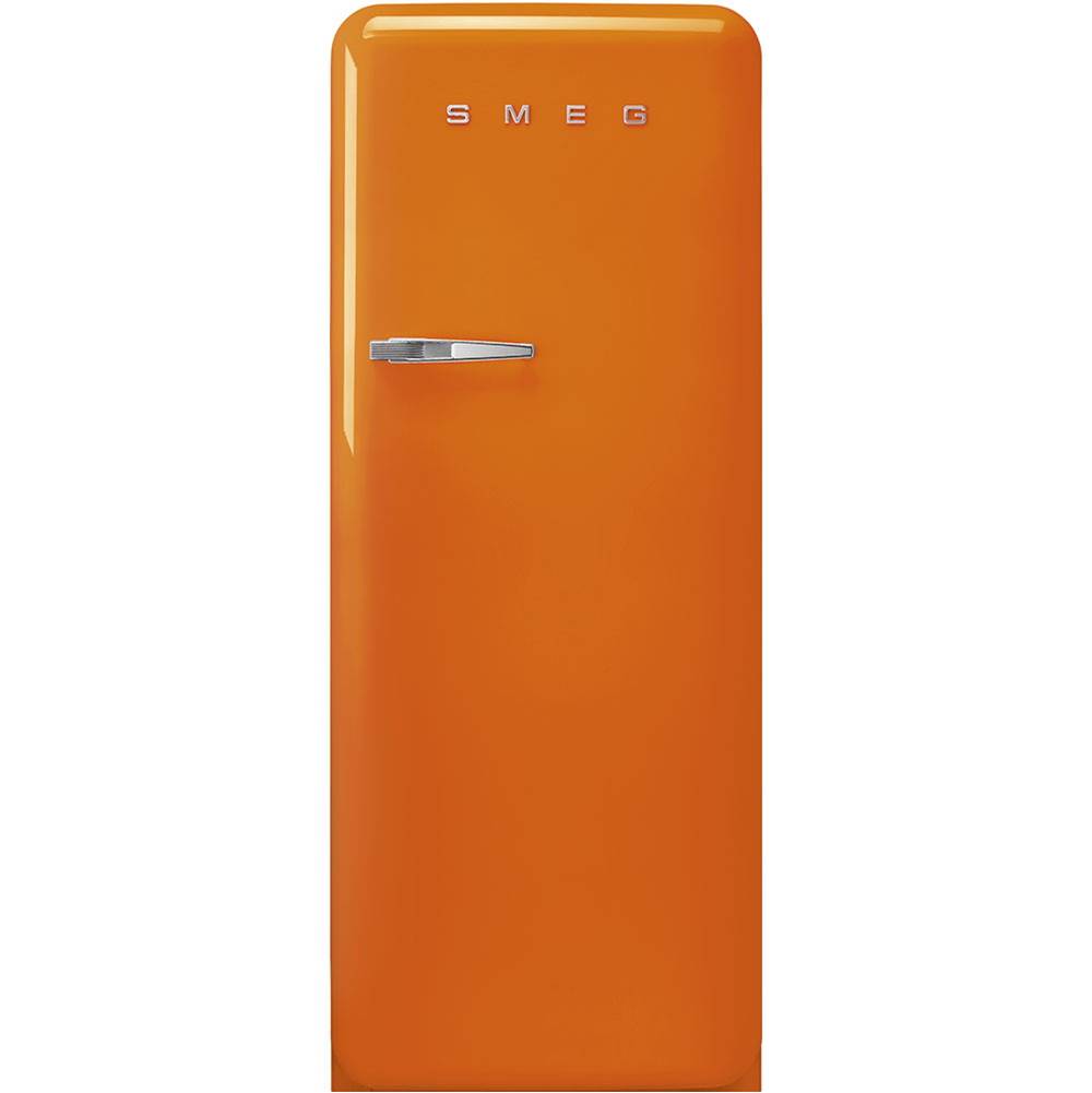 Smeg USA - Fab28 Retro 60 cm Refrigerator with Freezer Compartment. Orange. Right Hinge - Gloss Orange