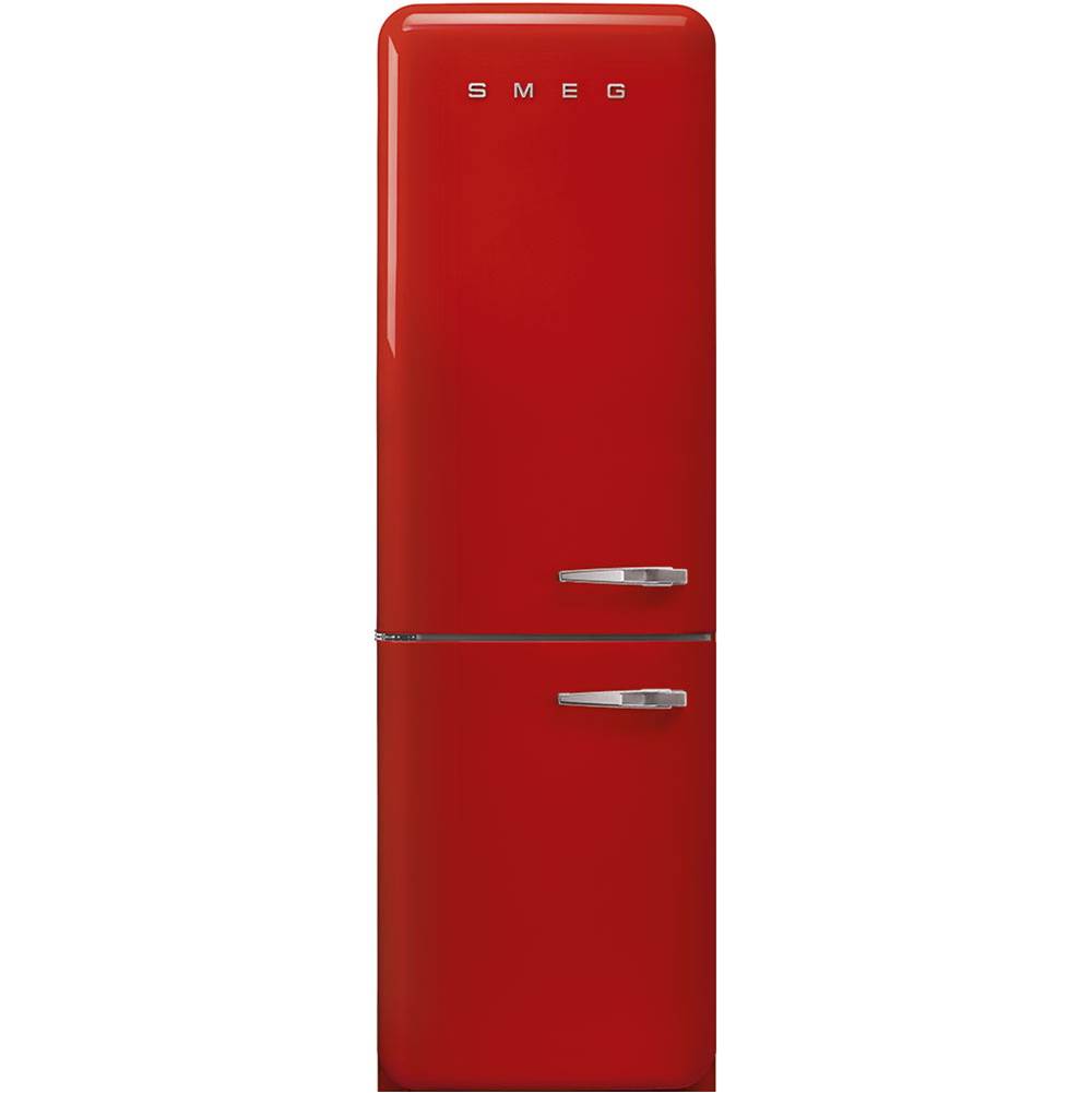 Smeg USA - Fab32 Retro 60 cm Refrigerator with Bottom-Freezer. Red. Left Hinge - Gloss Red