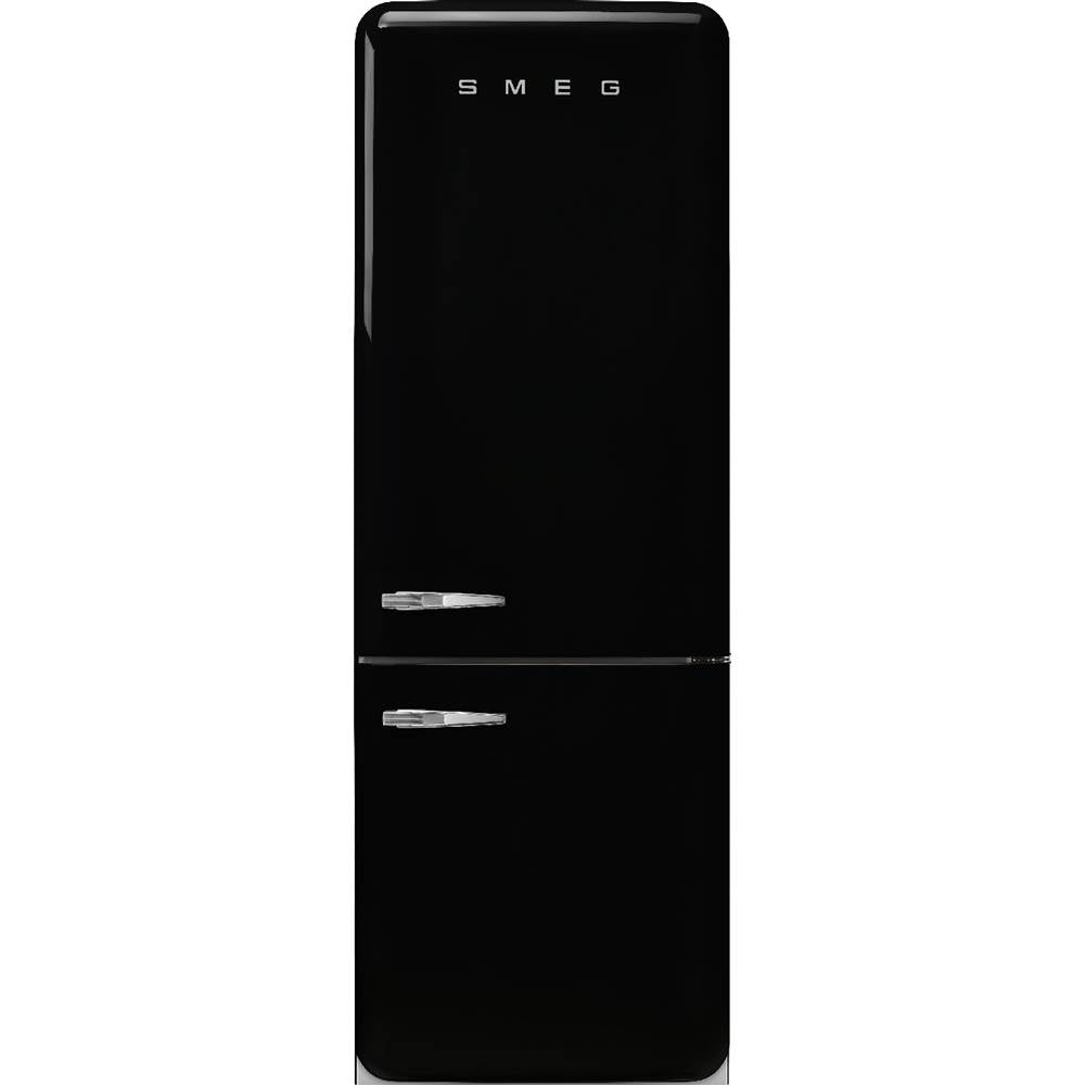 Smeg USA - FAB38 Retro 70cm Refrig w/ Bottom Freezer. 18 cu ft. Black. Right Hinge - Gloss Black