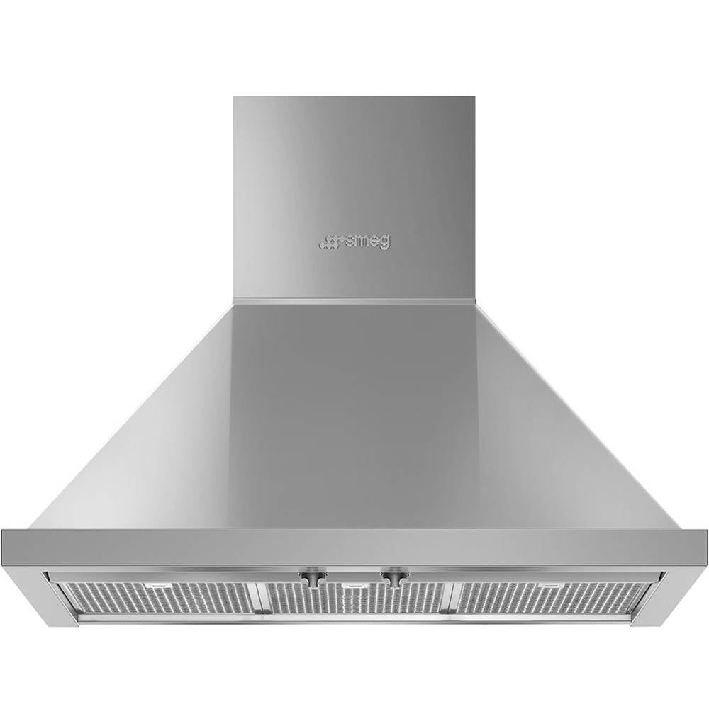 Smeg USA - Portofino Series 30'' Wall Vent Hood. 600 cfm. Vent or Recirc. Stainless Steel - Stainless Steel