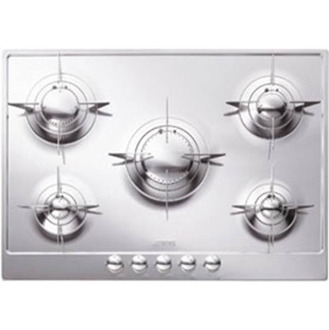 Smeg USA - Piano Collection 72 cm (28'') Gas Cooktop. 5 Burners. Stainless Steel - Satin Stainless Steel