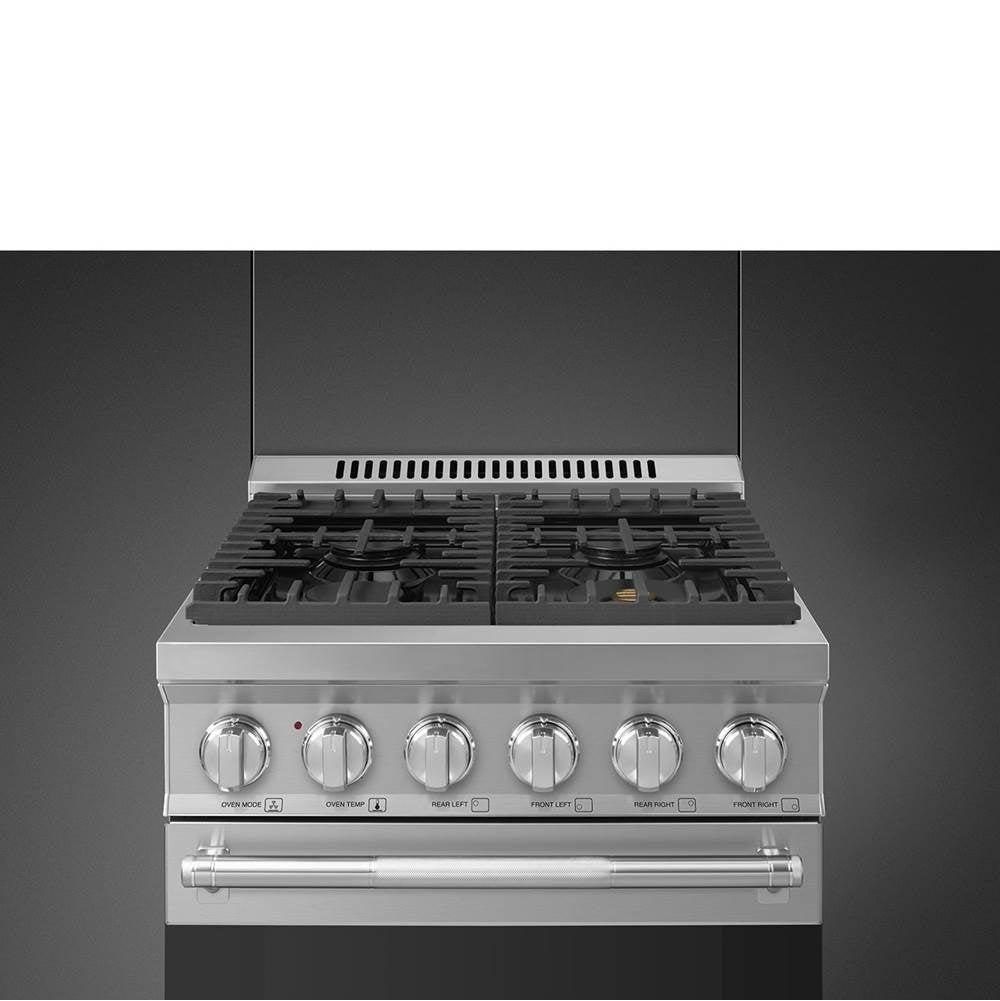 Smeg Professional Range, 24'' - All Gas Matte Black