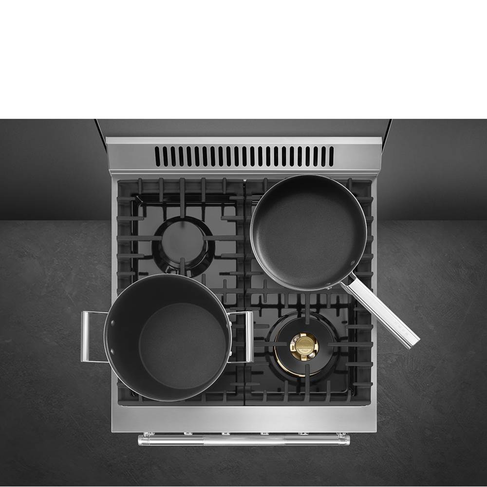 Smeg Professional Range, 24'' - All Gas Matte Black