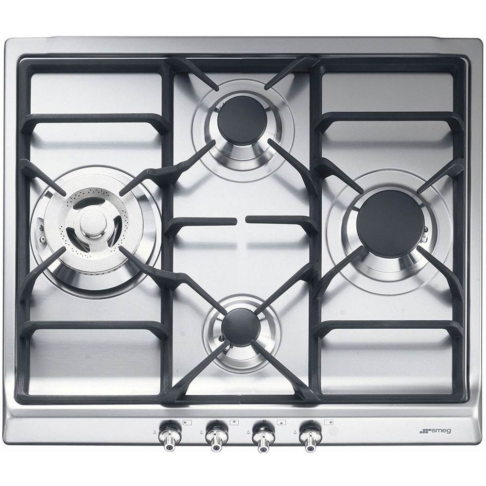 Smeg USA - Classic Series 60 cm (24'') Gas Cooktop. 4 Burners. Stainless Steel - Satin Stainless Steel