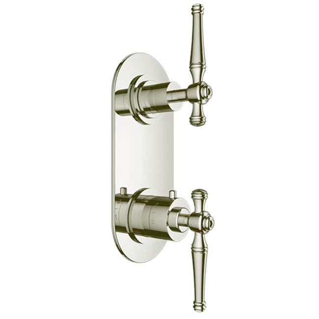Santec - TRIM (Non-Shared Function) - 1/2'' Thermostatic Trim with Volume Control and 2-Way Diverter - Polished Nickel