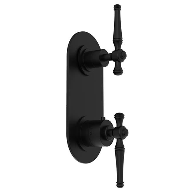 Santec - TRIM (Non-Shared Function) - 1/2'' Thermostatic Trim with Volume Control and 2-Way Diverter - Matte Black