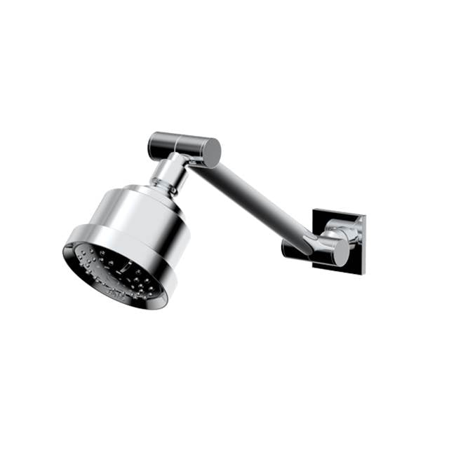 Santec - Multifunction Cylindrical Showerhead with Adjustable Arm and Flange - Matte Black