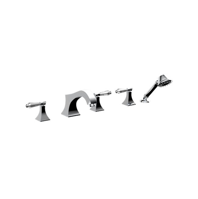 Santec - TRIM - Roman Tub Filler with Hand Shower - Satin Metallic Rose PVD