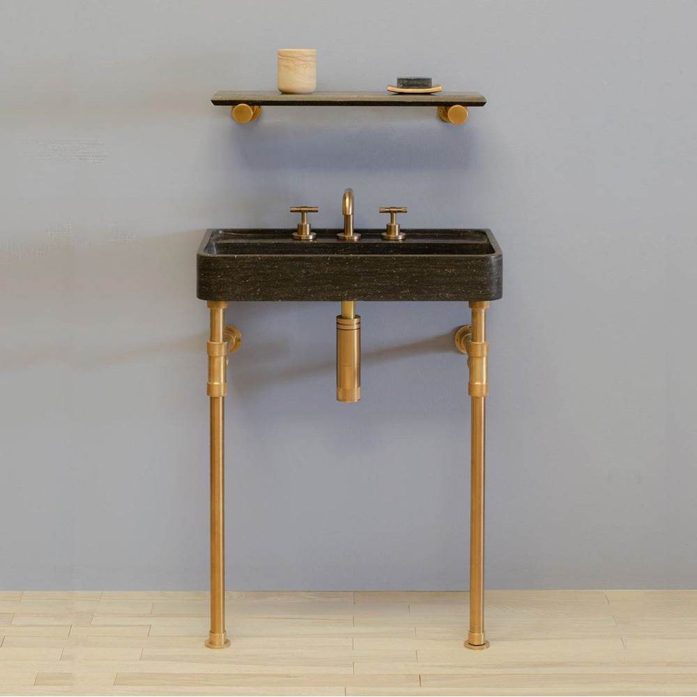 Stone Forest - Elemental Vanity Legs, For 26''X15'' Sinks, Milano And Lumbre - Aged Brass
