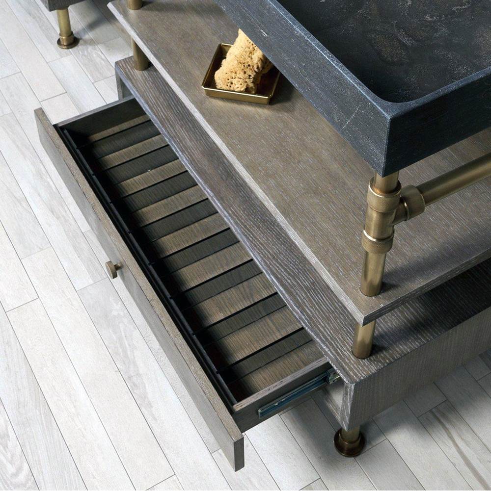 Stone Forest - Elemental Glass Drawer Dividers, For Use In 6'' Deep Drawers. - Oak With Smoked Glass