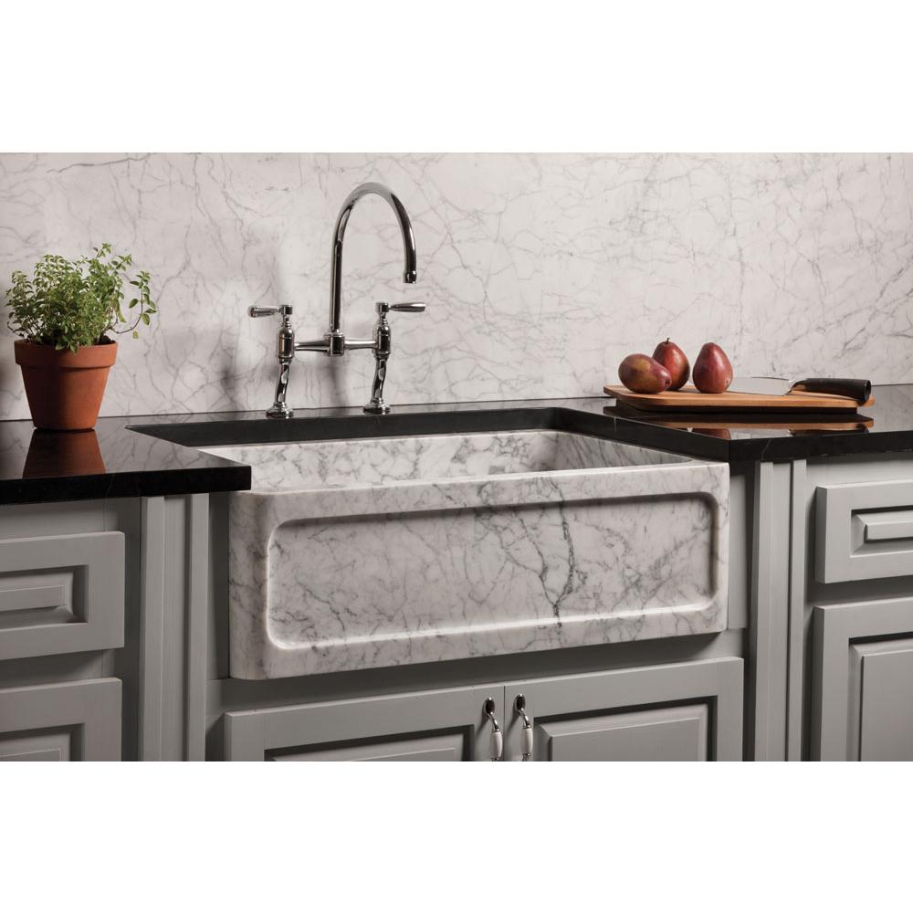 Stone Forest - 33in Front Farmhouse Sink - Carrara Marble