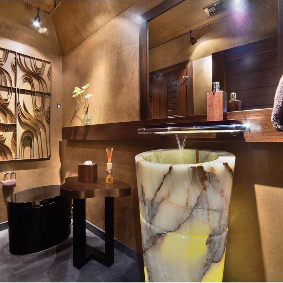 Stone Forest - Veneto Pedestal Sink - Multi-Color Onyx
