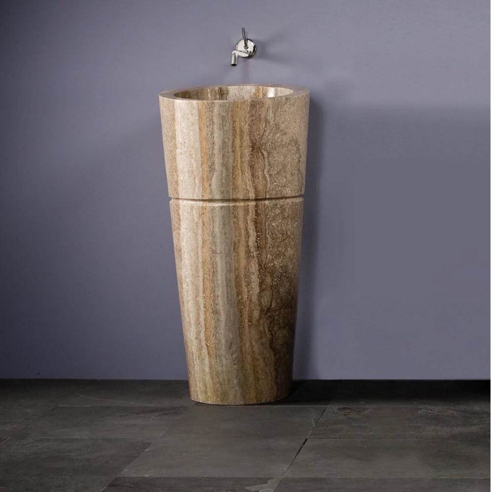 Stone Forest - Veneto Pedestal Sink - Silver Travertine