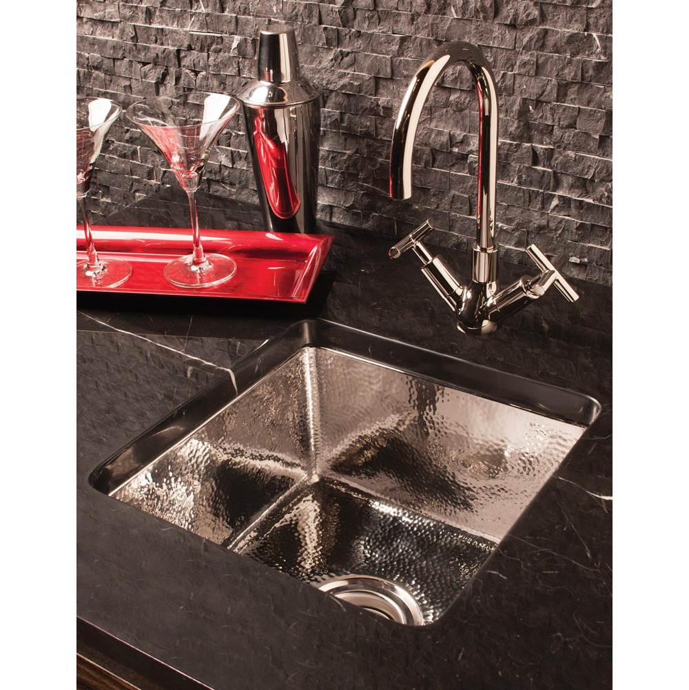 Stone Forest - Bar Sink, Hammered - polished stainless steel