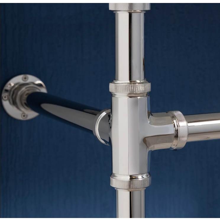 Stone Forest - Facet Trough Vanity With Crossbar, For 36''X18'' Trough Sink Only - Polished Nickel