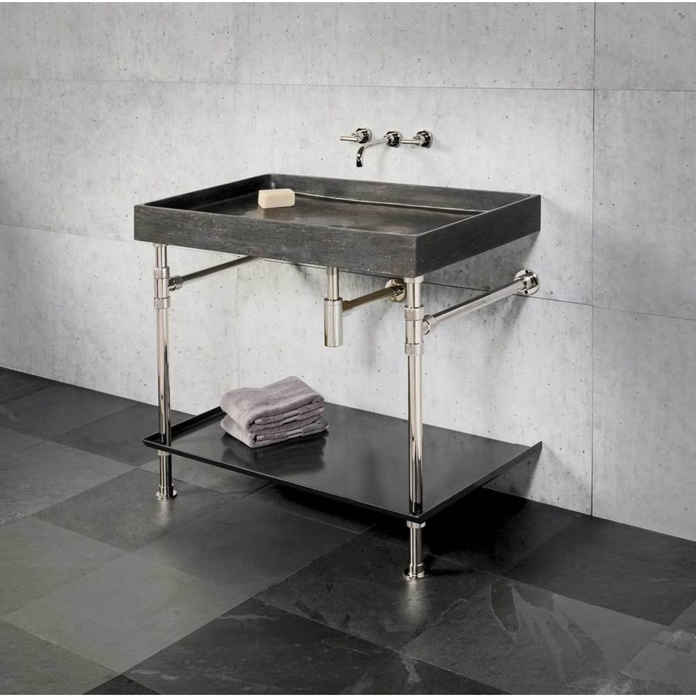 Stone Forest - Elemental Tray Vanity, For 24''X22'' Sinks - Polished Nickel/Tuxedo Gray Steel