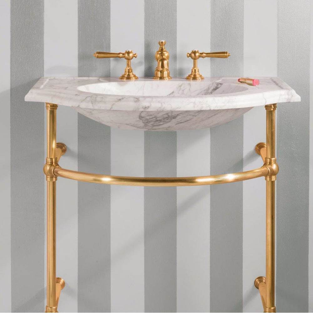 Stone Forest - 2 Leg Console For Petite Renaissance - Polished Brass Unlacquered
