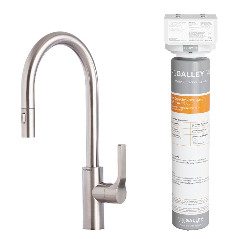 The Galley - Ideal BarTap High Flow in Matte Stainless Steel and Water Filtration System - Matte Stainless Steel