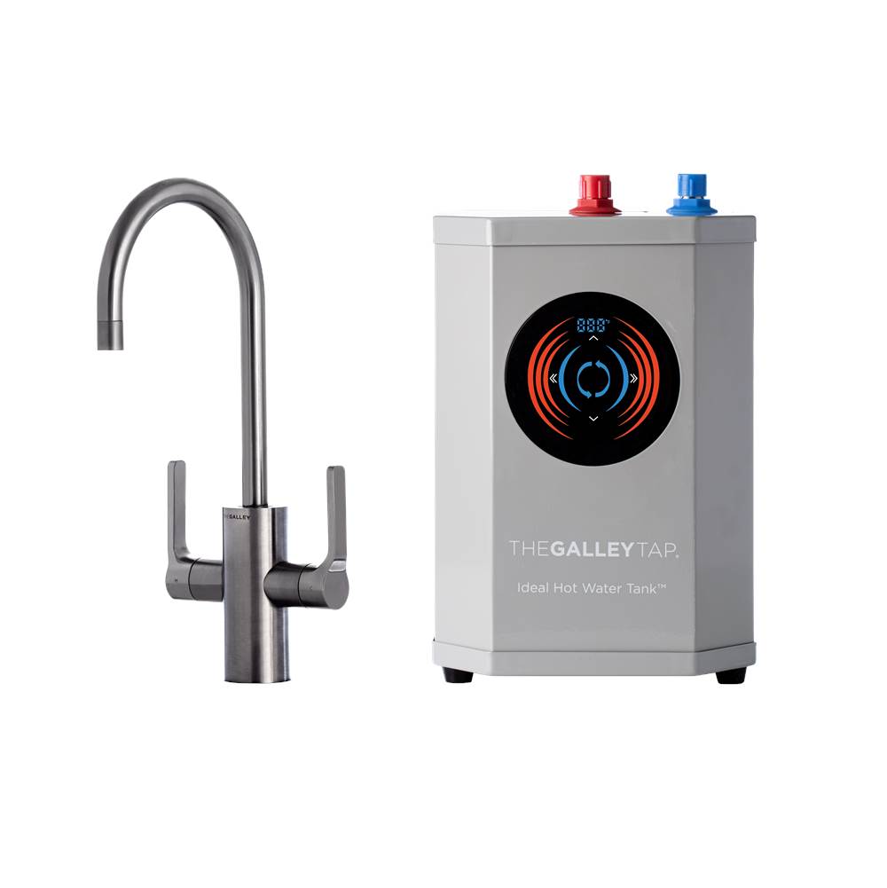 The Galley - Ideal Hot & Cold Tap in PVD Gun Metal GrayE Stainless Steel and Ideal Digital Hot Water TankE - PVD Gun Metal Gray
