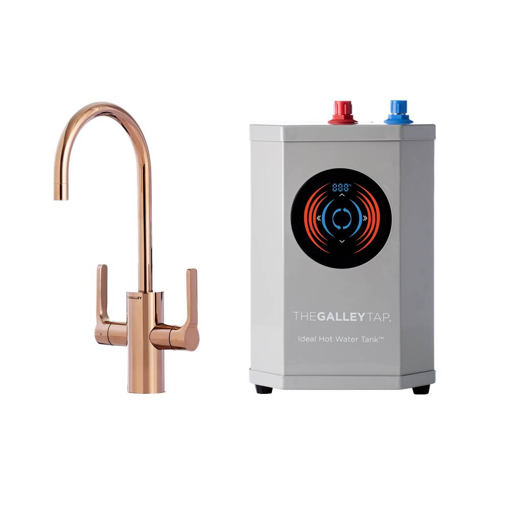 The Galley - Ideal Hot & Cold Tap in PVD Polished Rose Gold Stainless Steel and Ideal Digital Hot Water TankE - PVD Polished Rose Gold