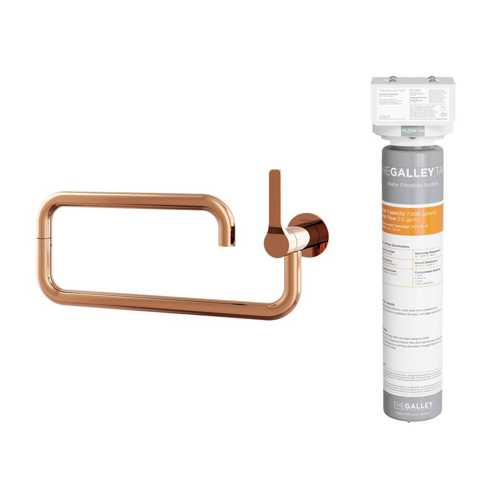 The Galley - Ideal Pot Filler Tap in PVD Polished Rose Gold Stainless Steel and Water Filtration System - PVD Polished Rose Gold