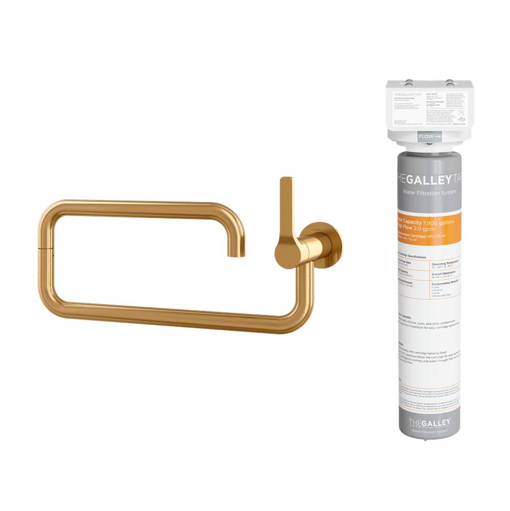 The Galley - Ideal Pot Filler Tap in PVD Brushed Gold Stainless Steel and Water Filtration System - PVD Brushed Gold
