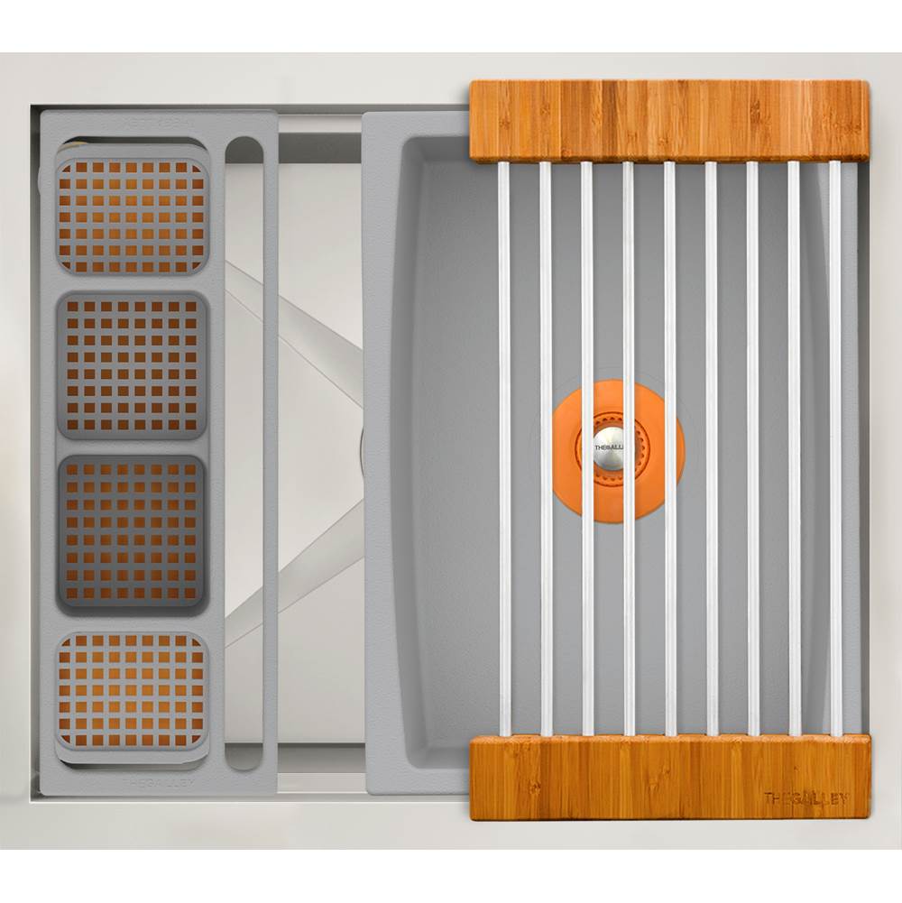 The Galley - Ideal WashStationE 2C with Four Tool Wash Kit in Natural Golden Bamboo / Exclusive Gray Resin+ - Natural Golden Bamboo