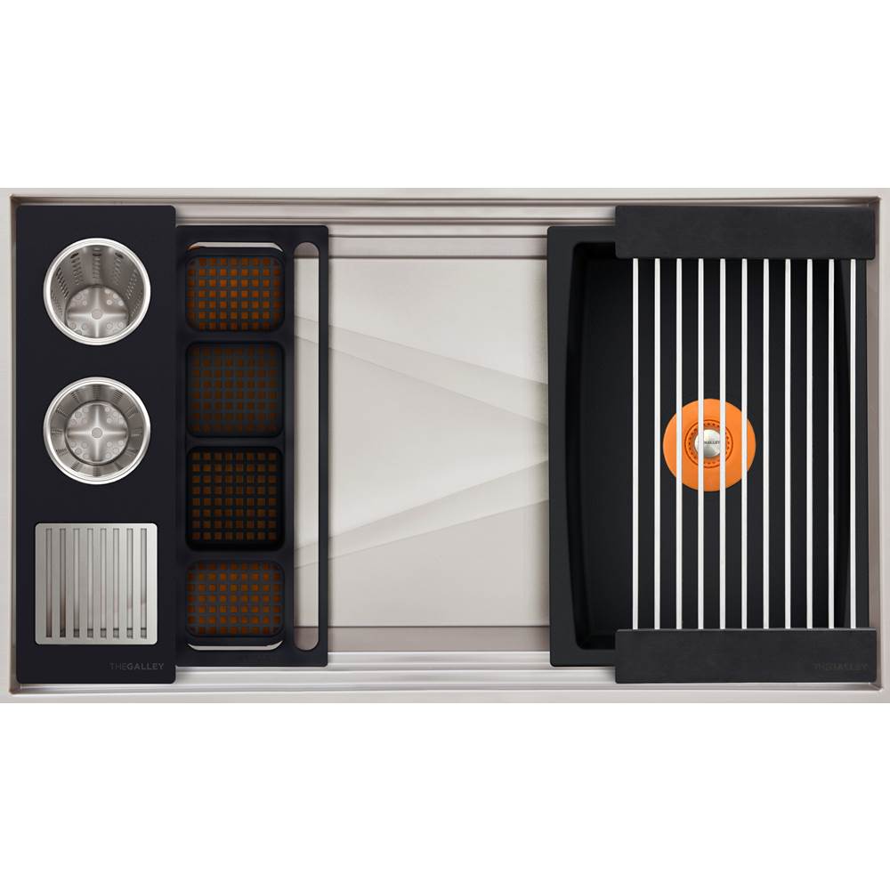 The Galley - Ideal ThinTopE WashStationE 3S with Four Tool Wash Kit in Graphite Wood Composite / Graphite Resin+ - Graphite Wood Composite