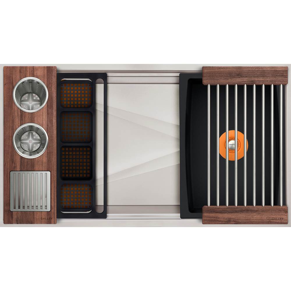 The Galley - Ideal WashStationE 3S with Four Tool Wash Kit in American Black Walnut / Graphite Resin+ - American Black Walnut