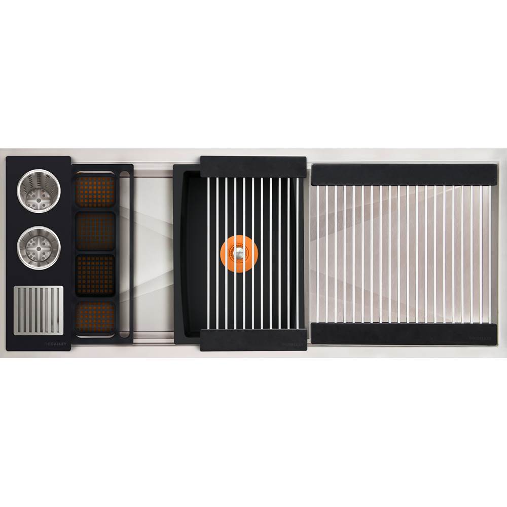 The Galley - Ideal WashStationE 30S + 18'' DryDock Drain Side, Four Tool Wash Kit, One DryDock Tool in Graphite Wood Composite / Graphite Resin+ - Graphite Wood Composite