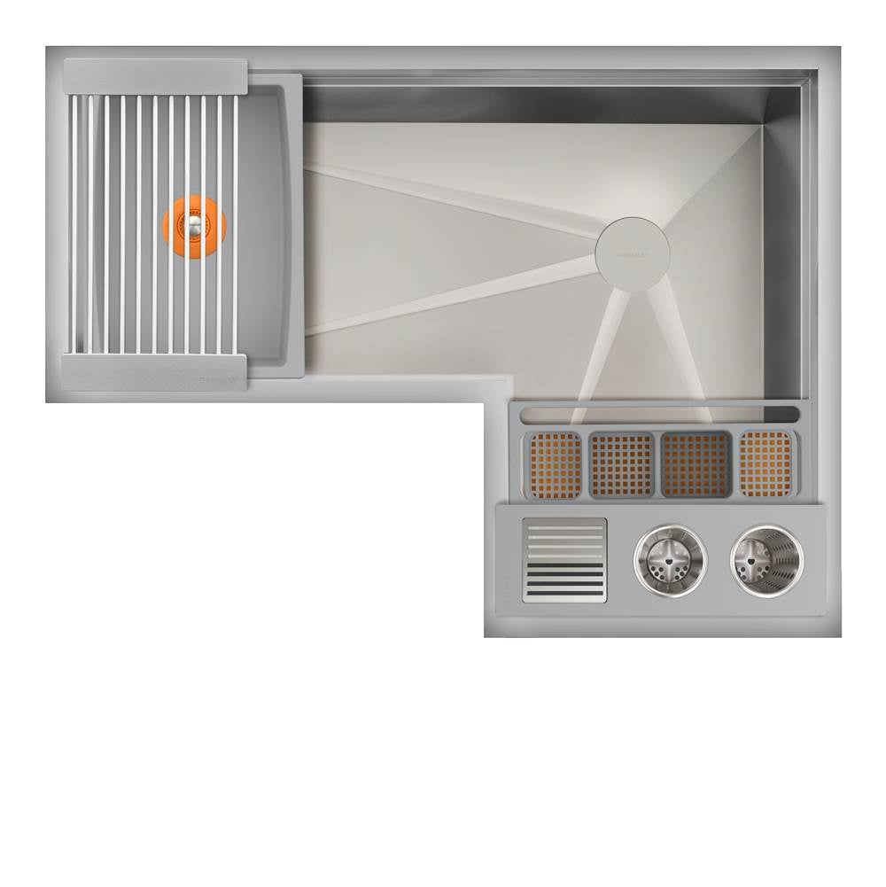 The Galley - Ideal Corner WashStationE 4X3C with Four Tool Wash Kit in Exclusive Gray Resin / Resin+ - Exclusive Gray Resin